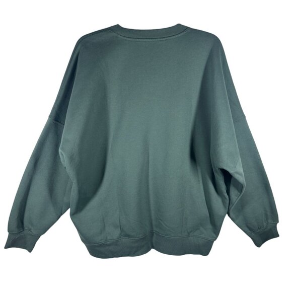 Tuff Athletics Crewneck Sweatshirt Women Size L Green Pullover Cotton Polyester - Picture 2 of 9